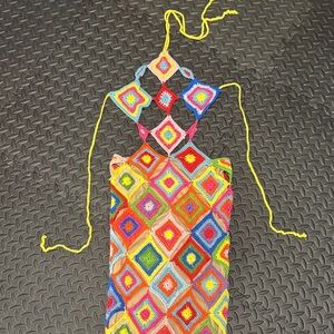 Fashion Nova Multicolor Crochet Maxi Dress